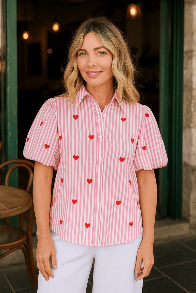 LOVE HEART BLOUSE - THEPINK