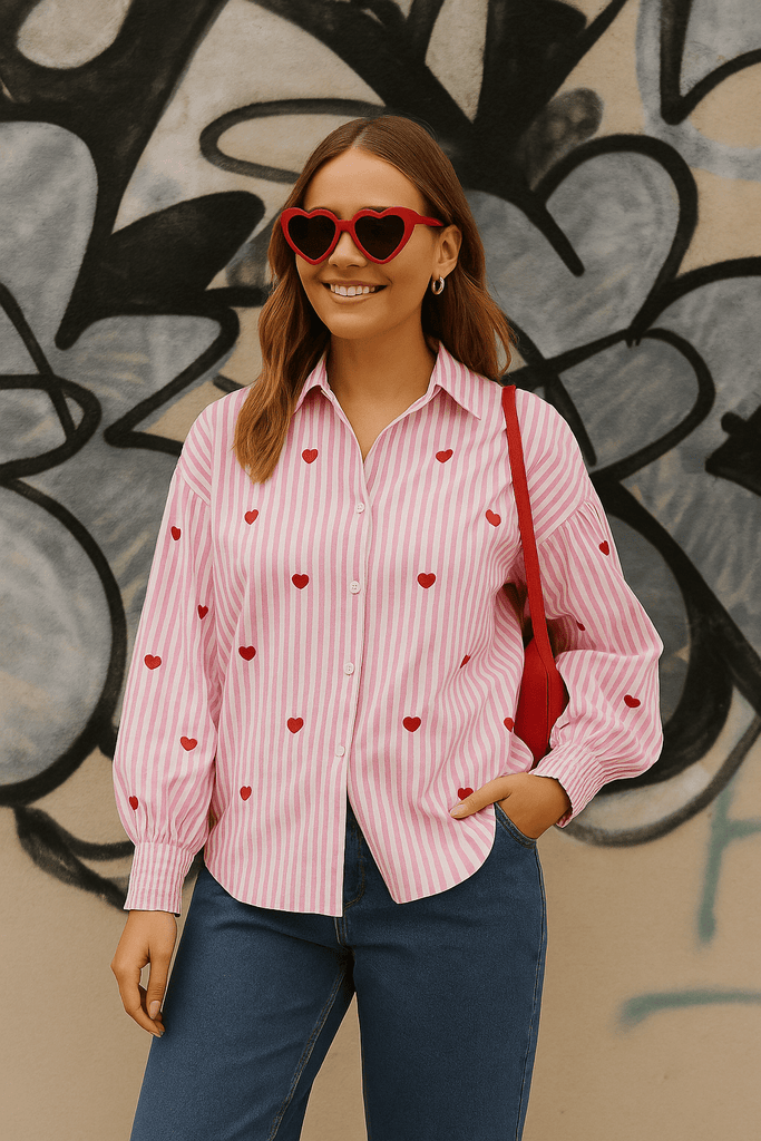 LOVE HEART SHIRT - THEPINK