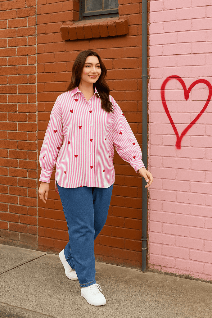 LOVE HEART SHIRT - THEPINK