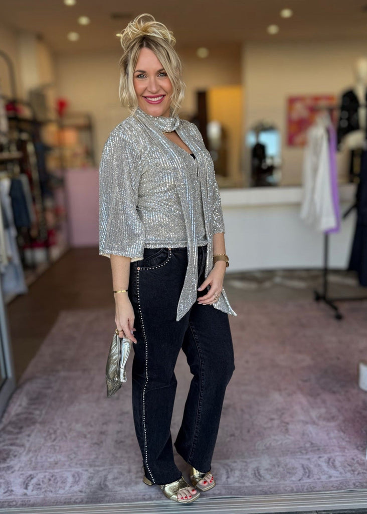 LOVER SEQUIN BLOUSE - THEPINK