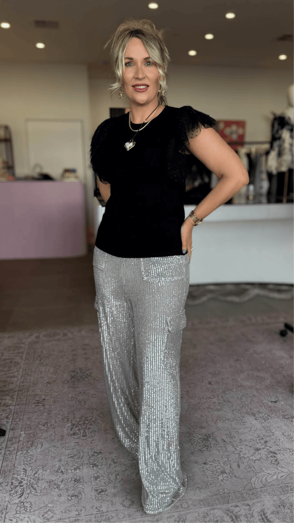 LOVER SEQUIN CARGO PANTS - THEPINK