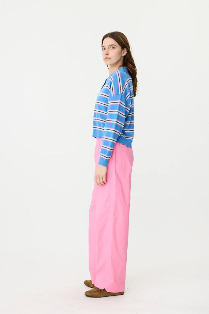 LUNA LONG SLEEVE POLO - THEPINK