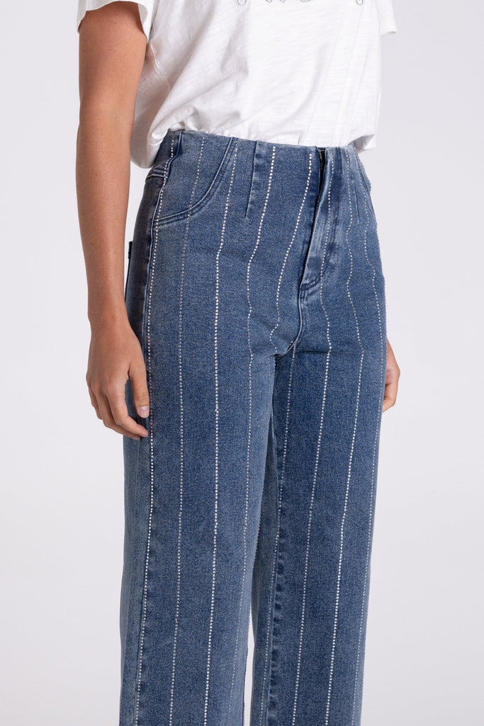 MAVERICK EMBELLISHED JEANS - THEPINK