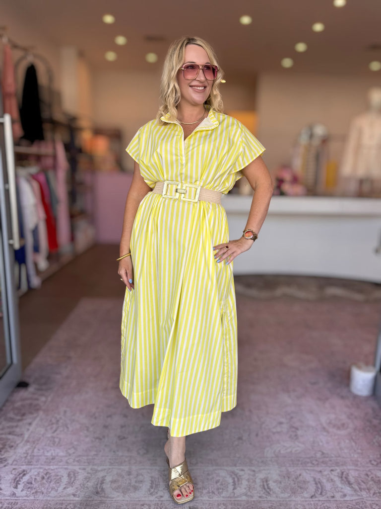 MIKA DRESS - YELLOW STRIPE - THEPINK