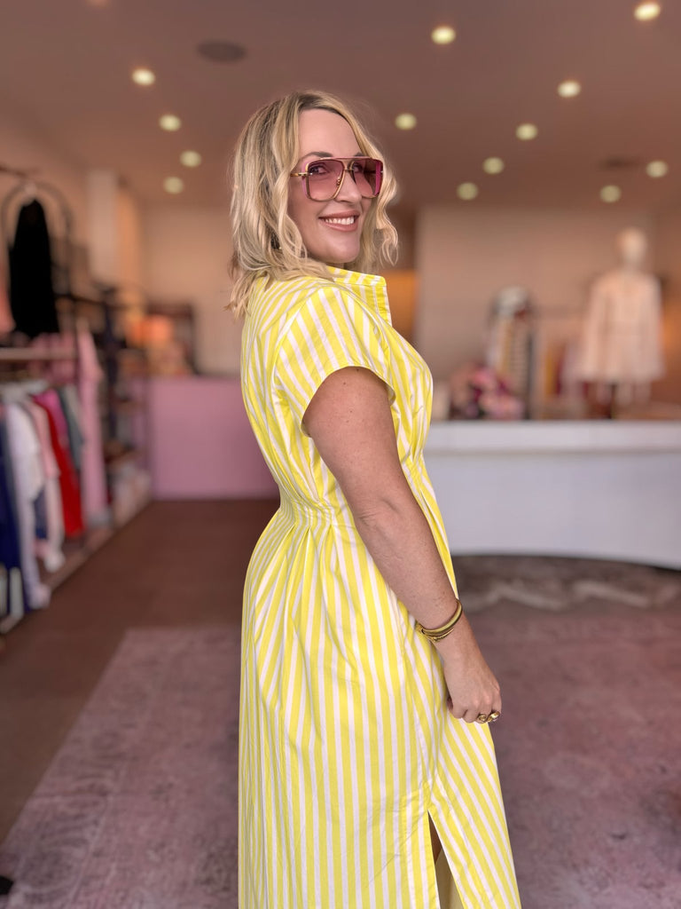 MIKA DRESS - YELLOW STRIPE - THEPINK