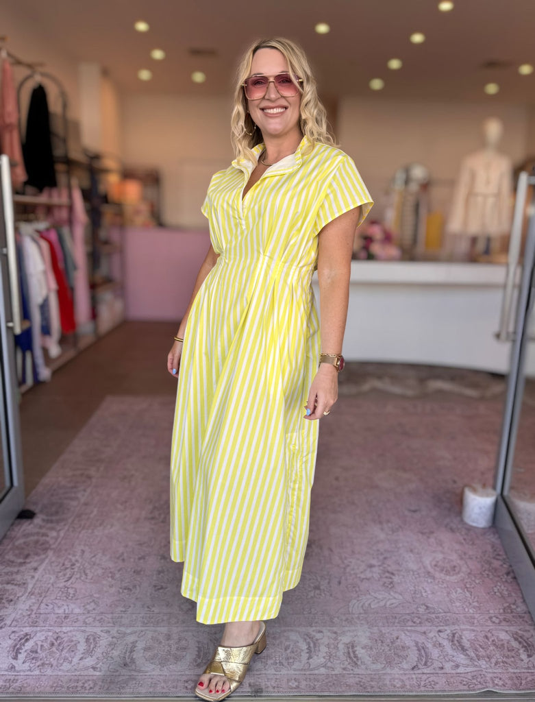 MIKA DRESS - YELLOW STRIPE - THEPINK