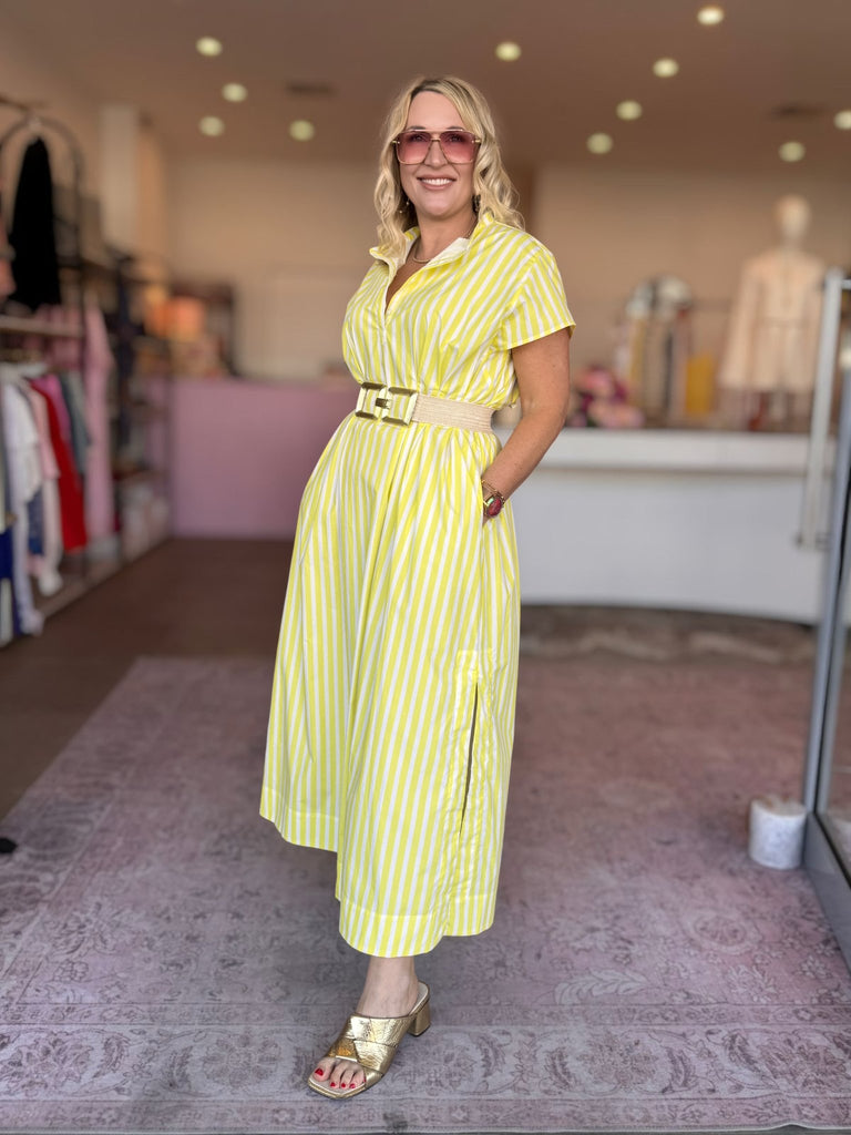 MIKA DRESS - YELLOW STRIPE - THEPINK