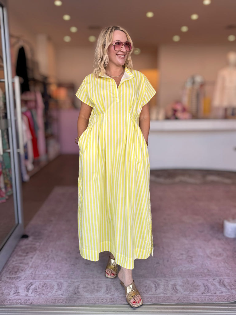 MIKA DRESS - YELLOW STRIPE - THEPINK