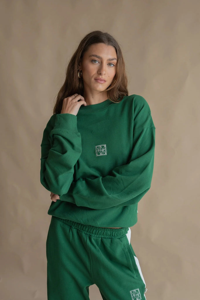 MONOGRAM CLASSIC SWEATSHIRT GREEN - THEPINK