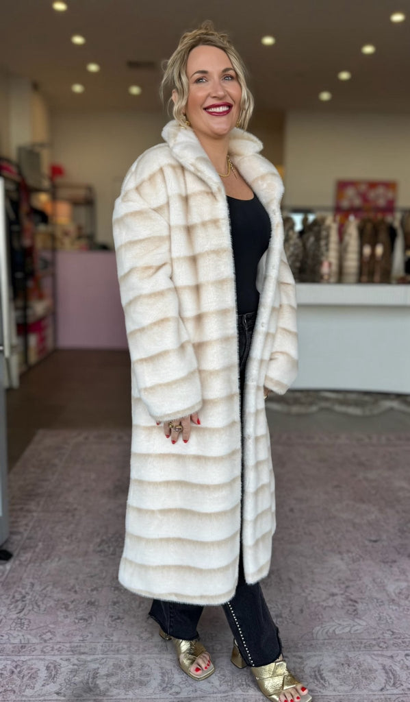 NEW YORK COAT - SNOW STRIPE - THEPINK