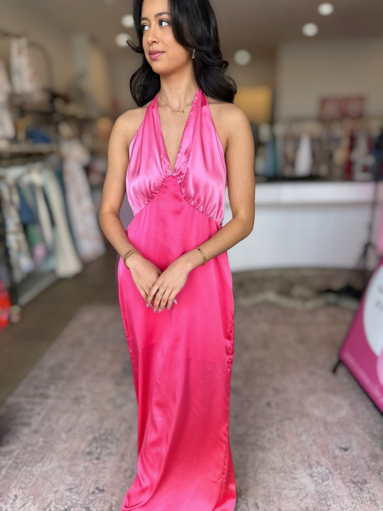 OAHU SLIP DRESS - HOT PINK - THEPINK