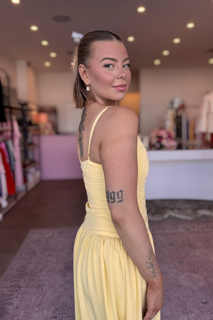 OPHELIA RUCHED MIDI DRESS - THEPINK