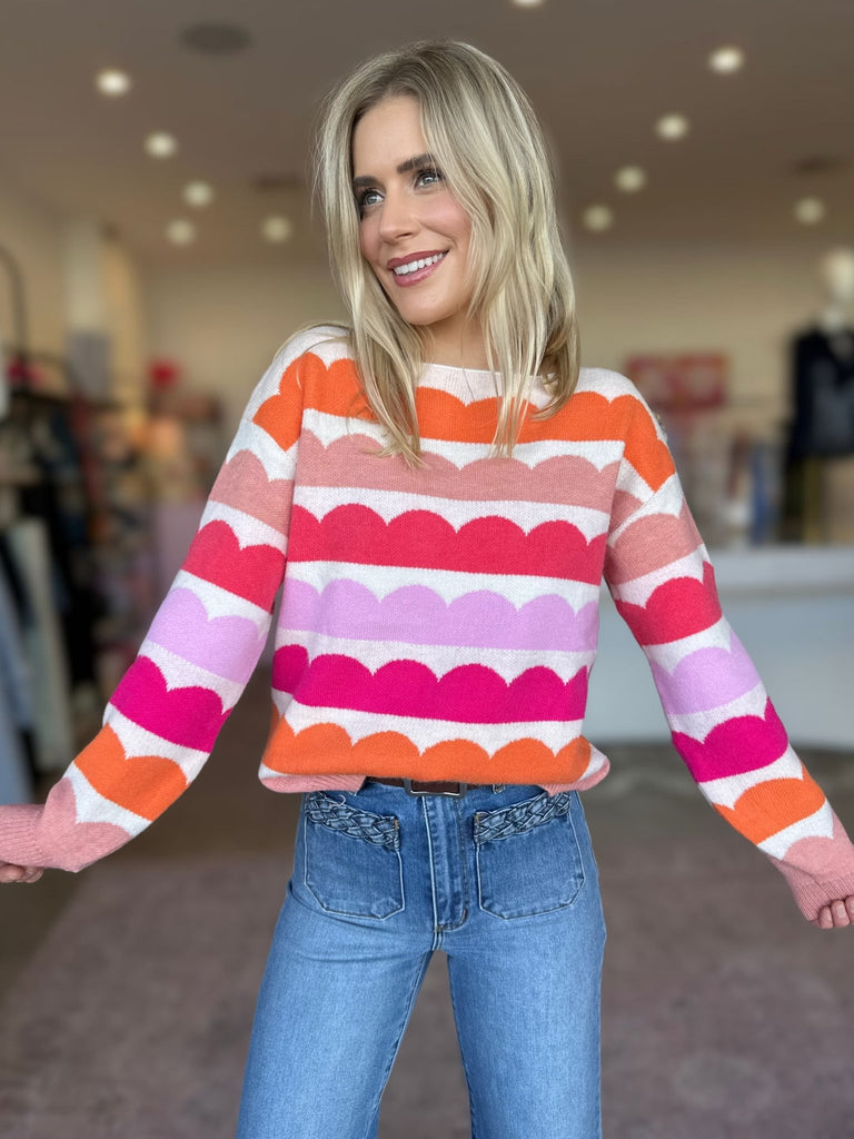 PINK WAVES SWEATER - THEPINK