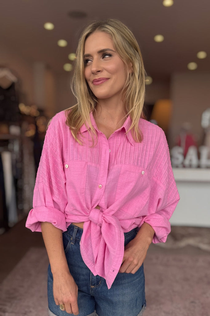 PINKIES PLEAT SHIRT - THEPINK