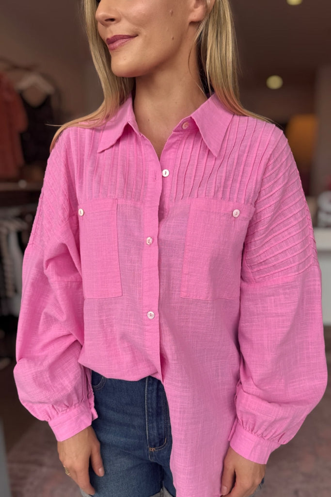 PINKIES PLEAT SHIRT - THEPINK