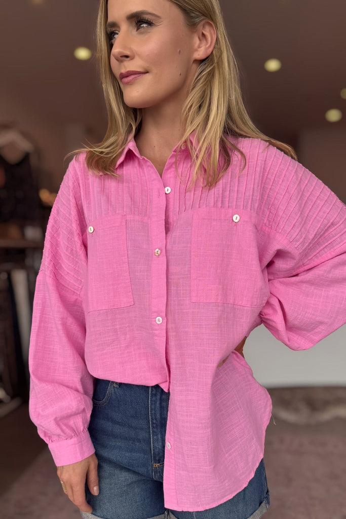 PINKIES PLEAT SHIRT - THEPINK