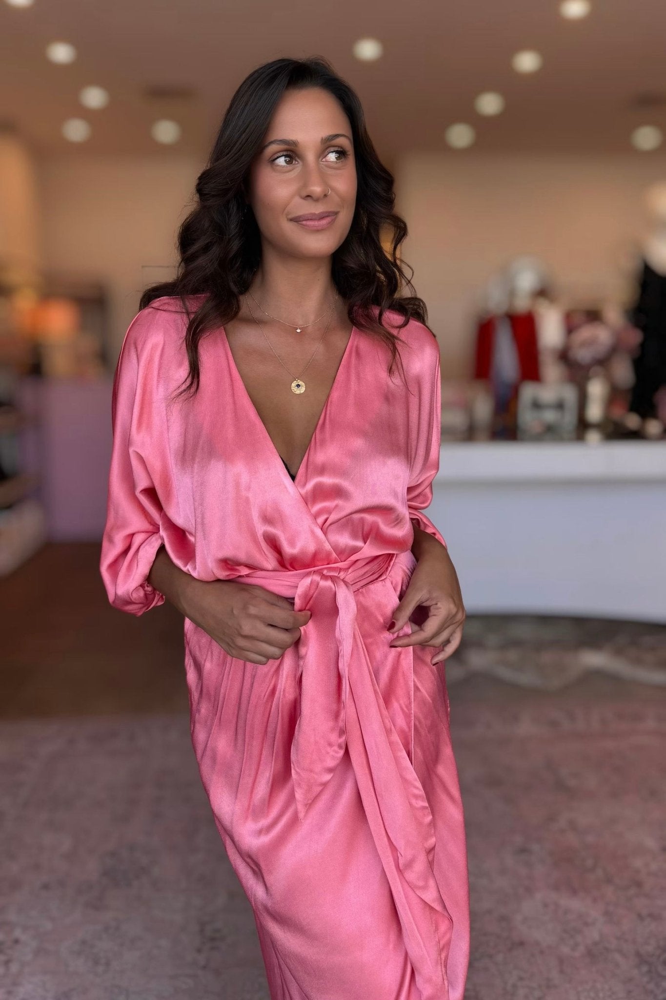 QUINN WRAP MIDI - BLUSH - THEPINK