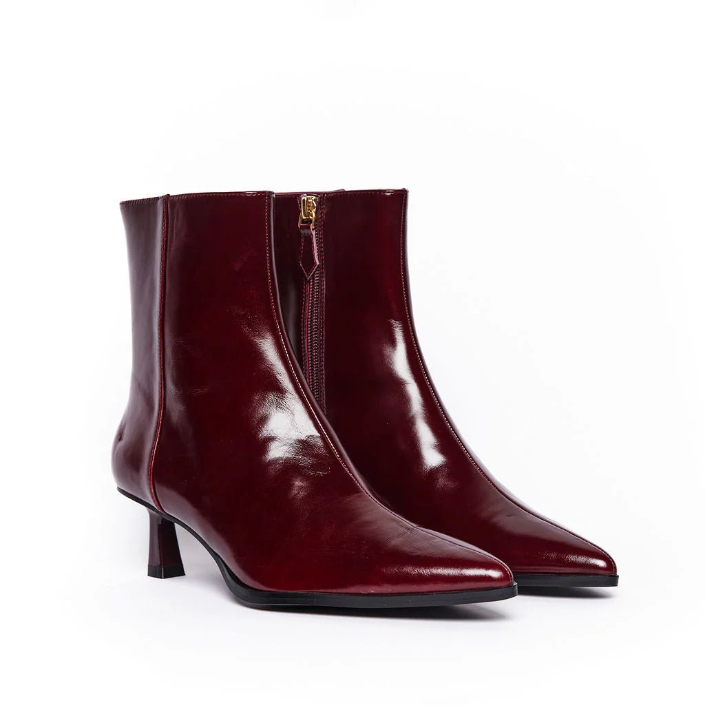 RHIANNON ANKLE BOOTS - MERLOT - THEPINK