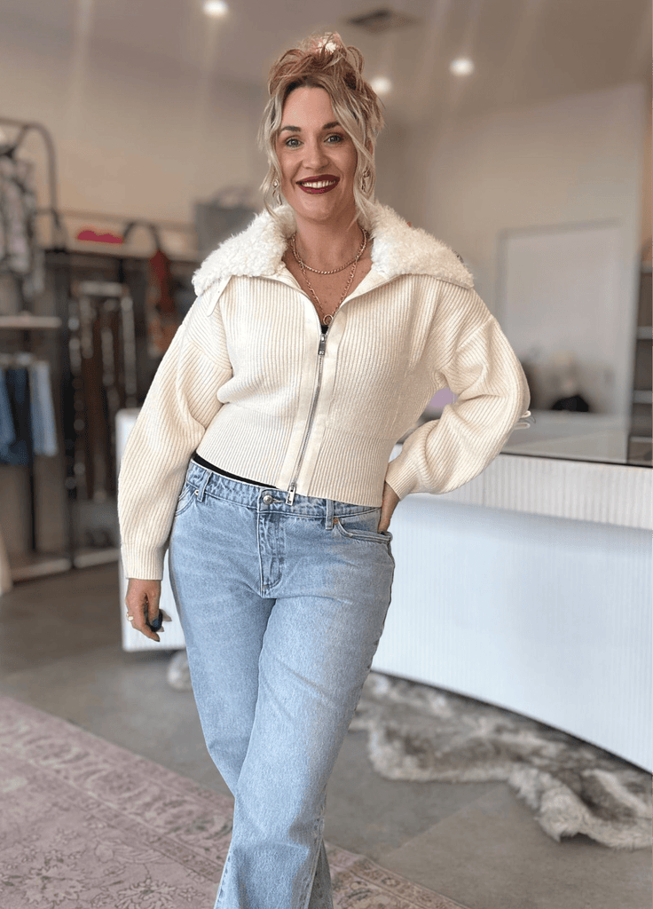 RUBY WOOL KNIT CARDIGAN - THEPINK