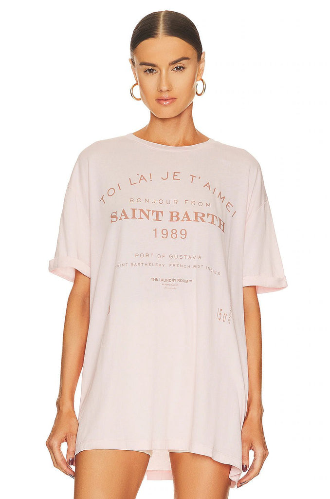 SAINT BARTH 89 OVERSIZED TEE - PINK - THEPINK