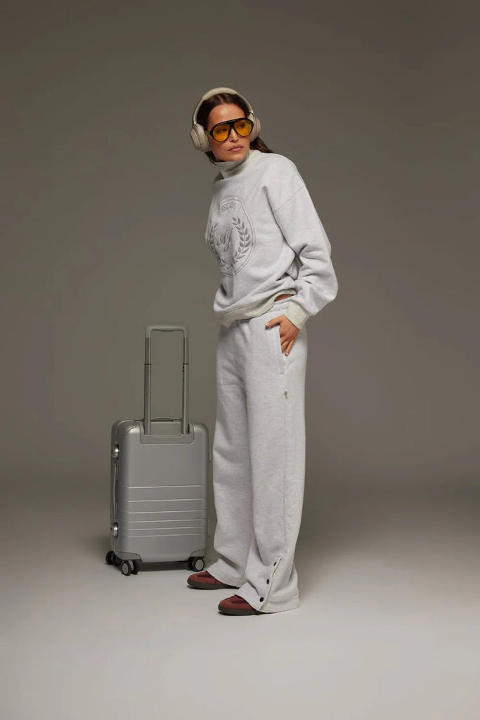 SNAP HEM TRACKPANT - CLOUD - THEPINK