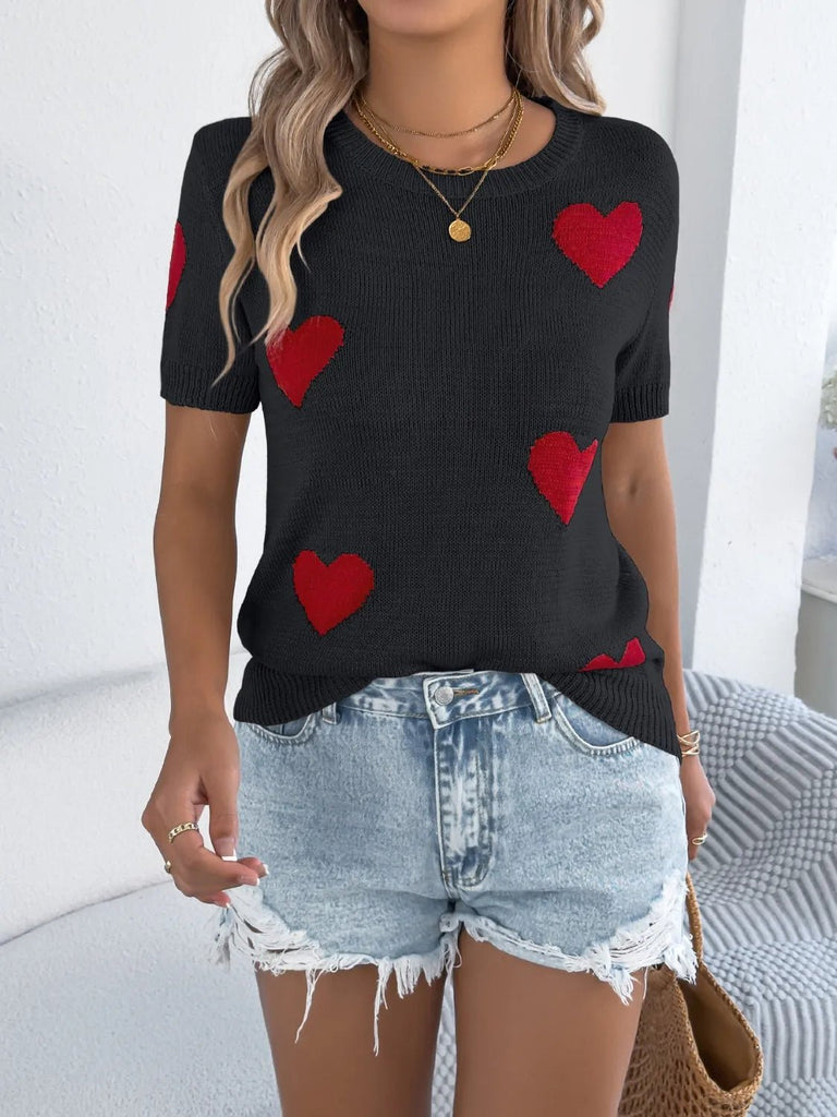 SWEETHEART KNIT TEE - THEPINK