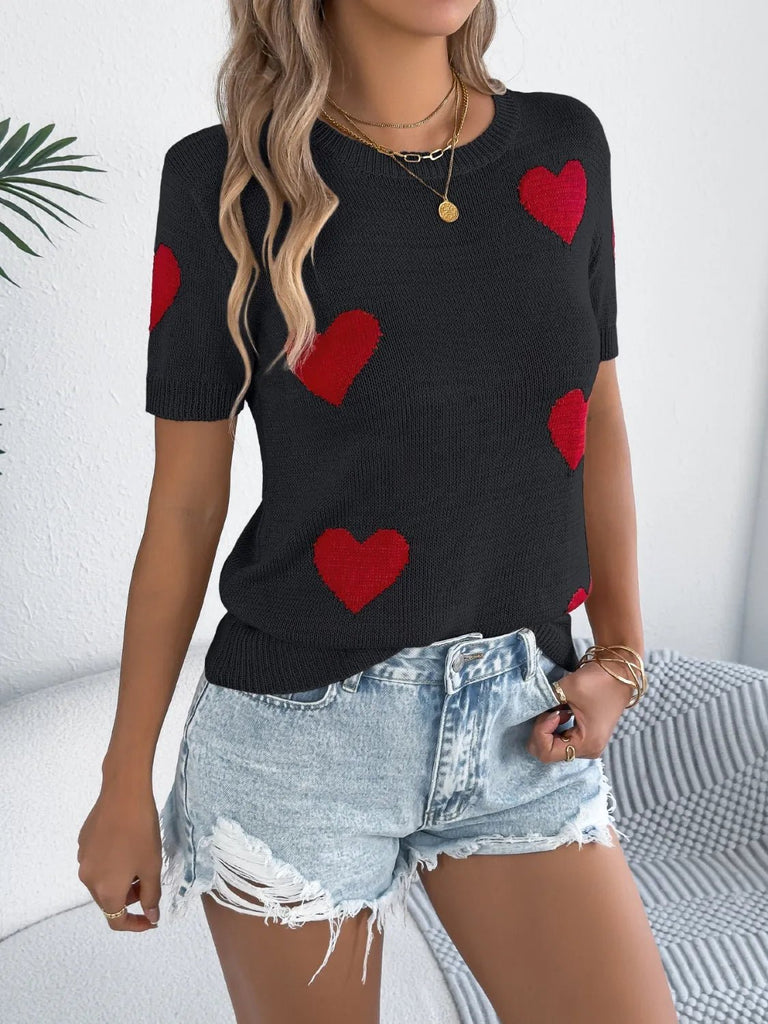 SWEETHEART KNIT TEE - THEPINK