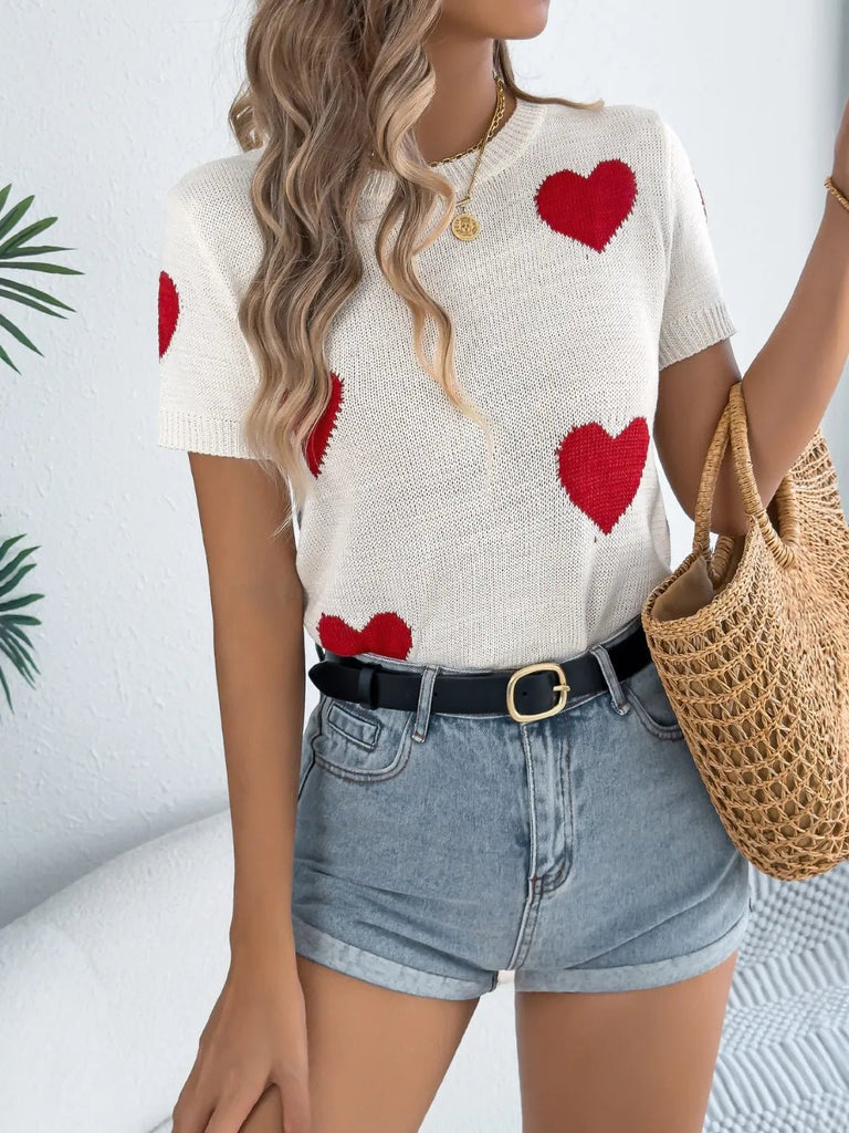 SWEETHEART KNIT TEE - THEPINK