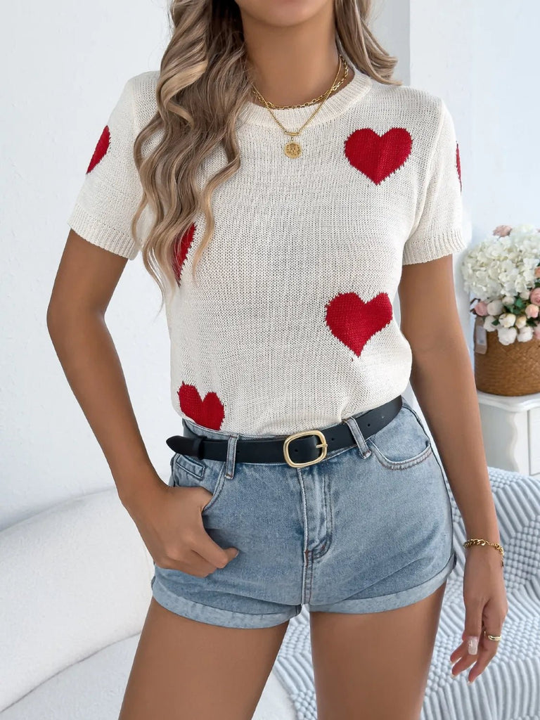 SWEETHEART KNIT TEE - THEPINK