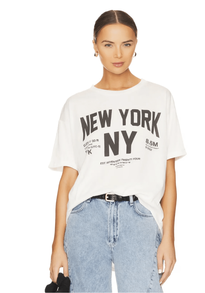WELCOME TO NEW YORK OVERSIZED TEE - WHITE - THEPINK
