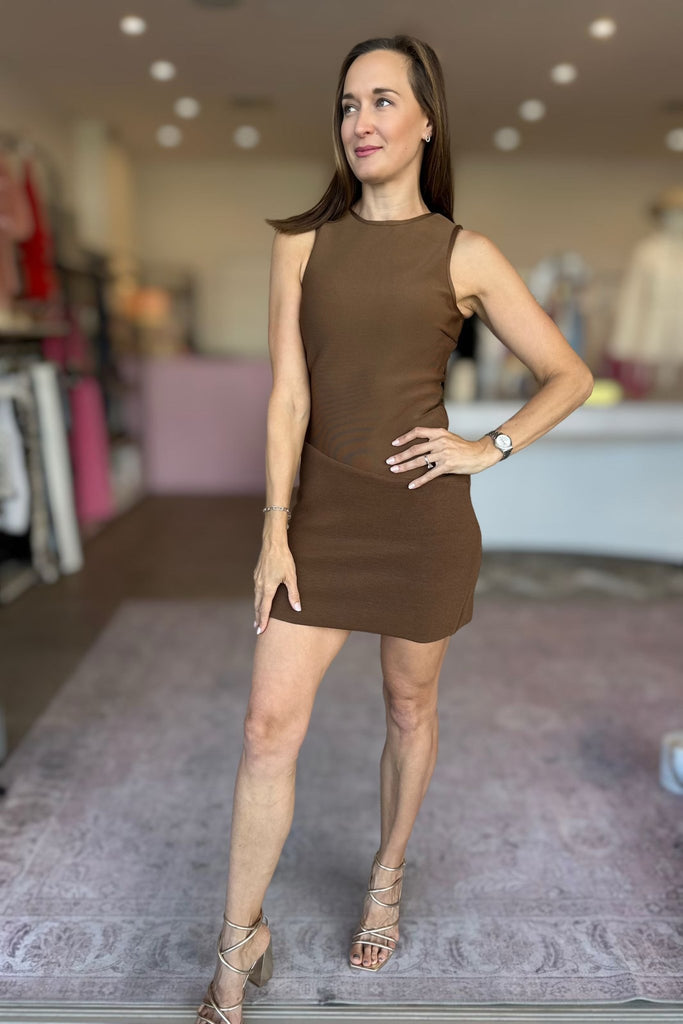 ZAHARA MINI DRESS - MOCHA - THEPINK