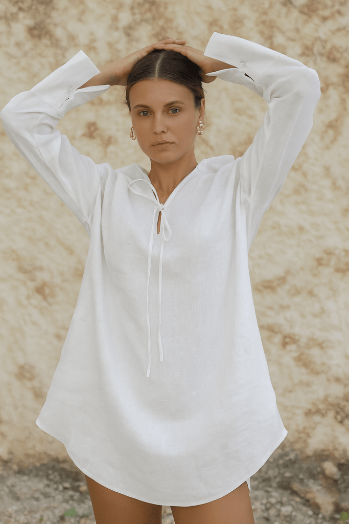 ZURI SHIRT DRESS - WHITE - THEPINK